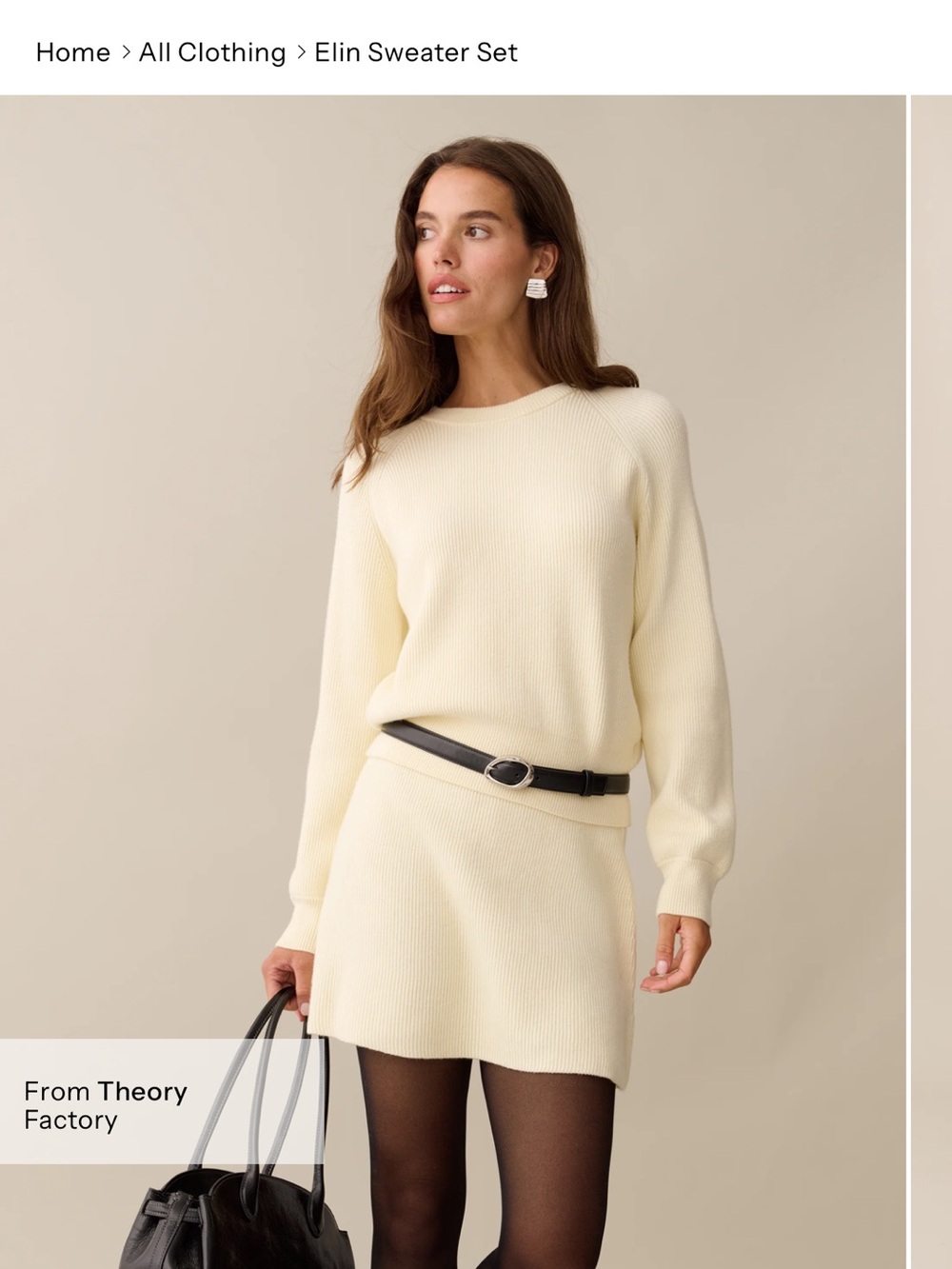 Theory Cream Mini Sweater Set